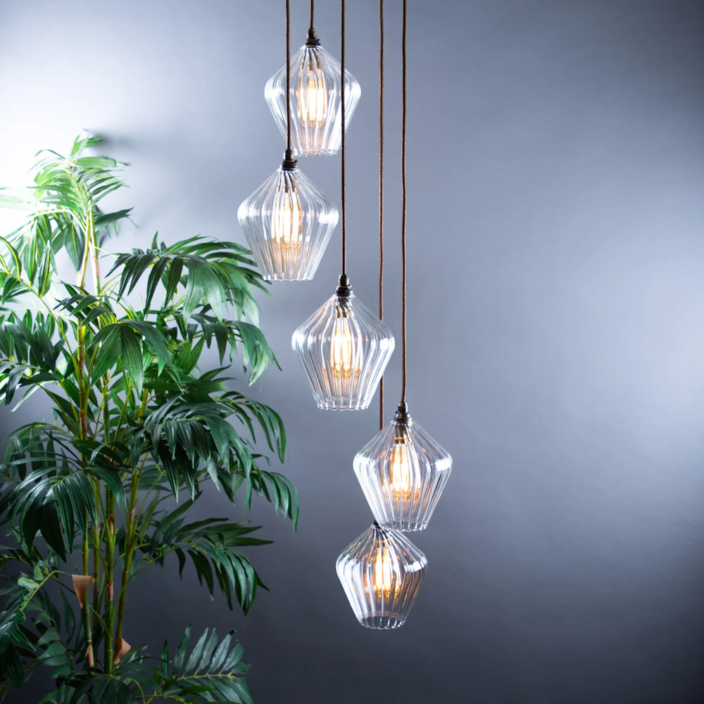 Olive Standard 5 Clear Rib Cluster Light