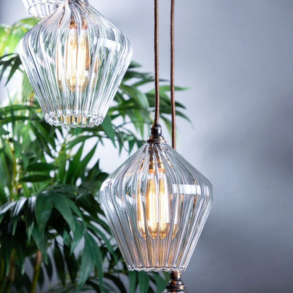 Olive Standard 5 Clear Rib Cluster Light