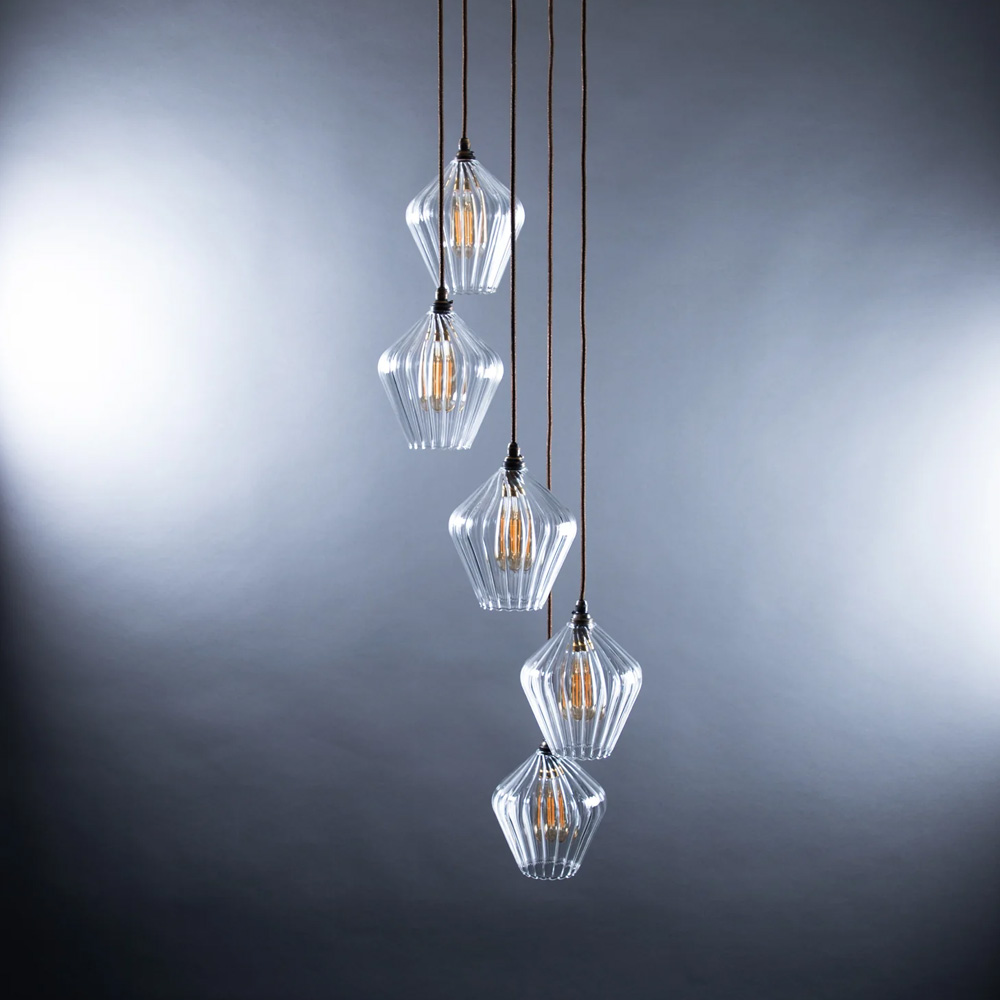 Olive Standard 5 Clear Rib Cluster Light