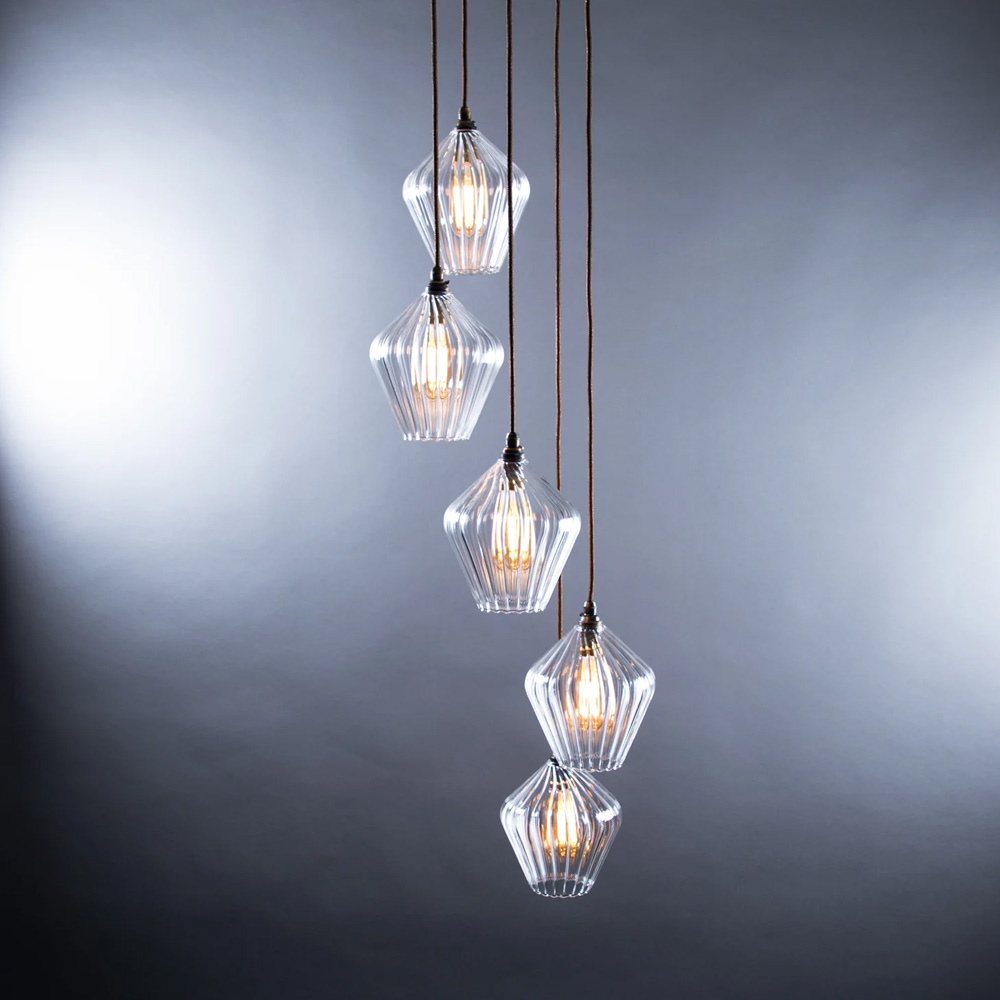 Olive Standard 5 Clear Rib Cluster Light