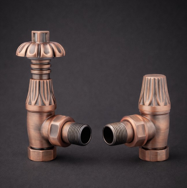 Winchester Antique Copper TRV Radiator Valves (Pair)