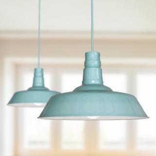 Argyll Industrial Pendant Light Duck Egg Blue