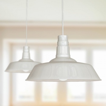 Argyll Industrial Pendant Light Clay White Cream