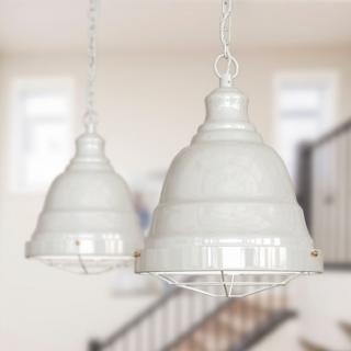 Ganton Vintage Cage Pendant Light Clay White Cream