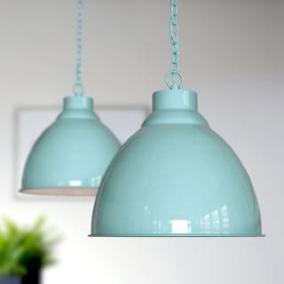 Vintage Pendant Light Duck Egg Blue Turquoise