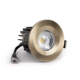 Antique Brass Fixed CCT Fire Rated LED Dimmable 10W IP65 Downlight