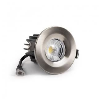 Brushed Chrome CCT Fire Rated LED Dimmable 10W IP65 Downlight