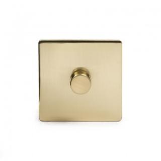 Brushed Brass Period 1 Gang 2 Way Trailing Edge Dimmer