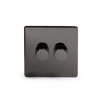 Black Nickel 2 Gang 2 Way Trailing Edge Dimmer