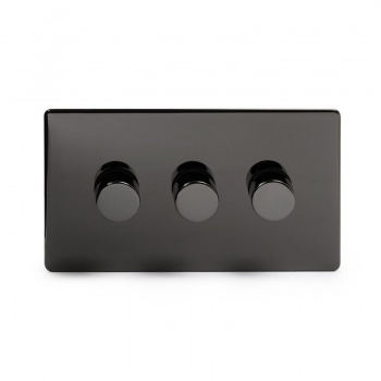 Black Nickel 3 Gang 2 Way Trailing Edge Dimmer