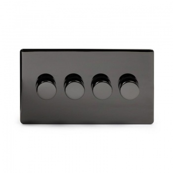 Black Nickel 4 Gang 2 Way Trailing Edge Dimmer