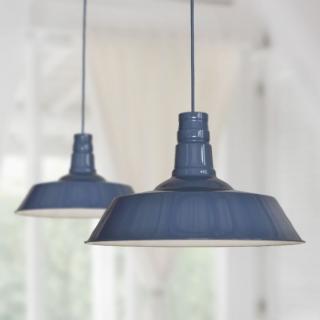 Large Argyll Industrial Pendant Light Leaden Grey Slate