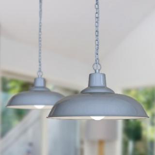 Portland Reclaimed Style Industrial Pendant Light French Grey