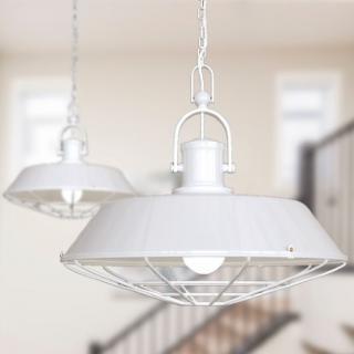 Brewer Cage Industrial Pendant Light Pure White