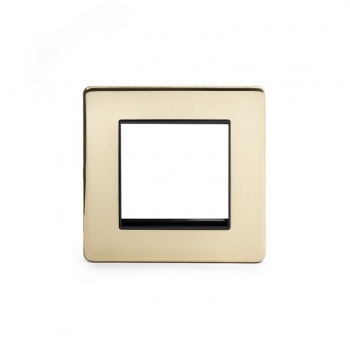 Brushed Brass Period Metal Single Data Plate 2 Modules