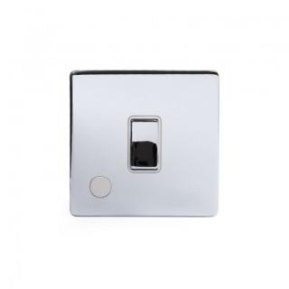 Polished Chrome Luxury 1 Gang 20 Amp Switch Flex Outlet With White Insert