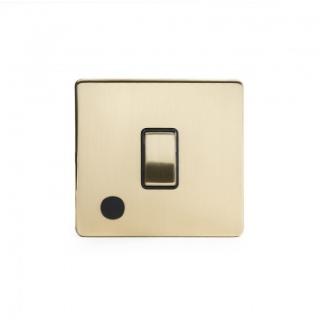 Brushed Brass Period 1 Gang Flex Outlet 20 Amp Switch With Black Insert