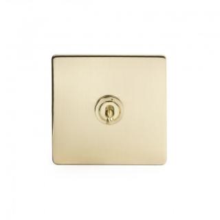 Brushed Brass Period 1 Gang 2 Way Dolly Switch