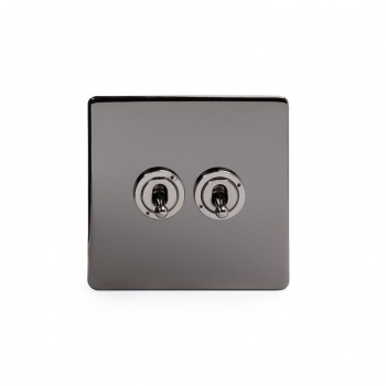 Black Nickel 2 Gang 2 Way Dolly Switch