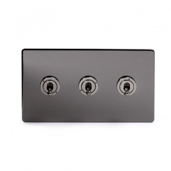 Black Nickel 3 Gang 2 Way Dolly Switch