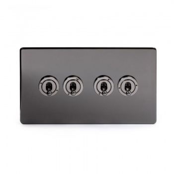 Black Nickel 4 Gang 2 Way Dolly Switch