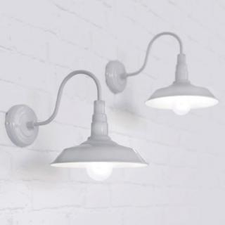 Argyll Industrial Wall Light Pale Grey