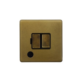 Old Brass 13A Switched Fused Connection Unit (FCU) Flex Outlet