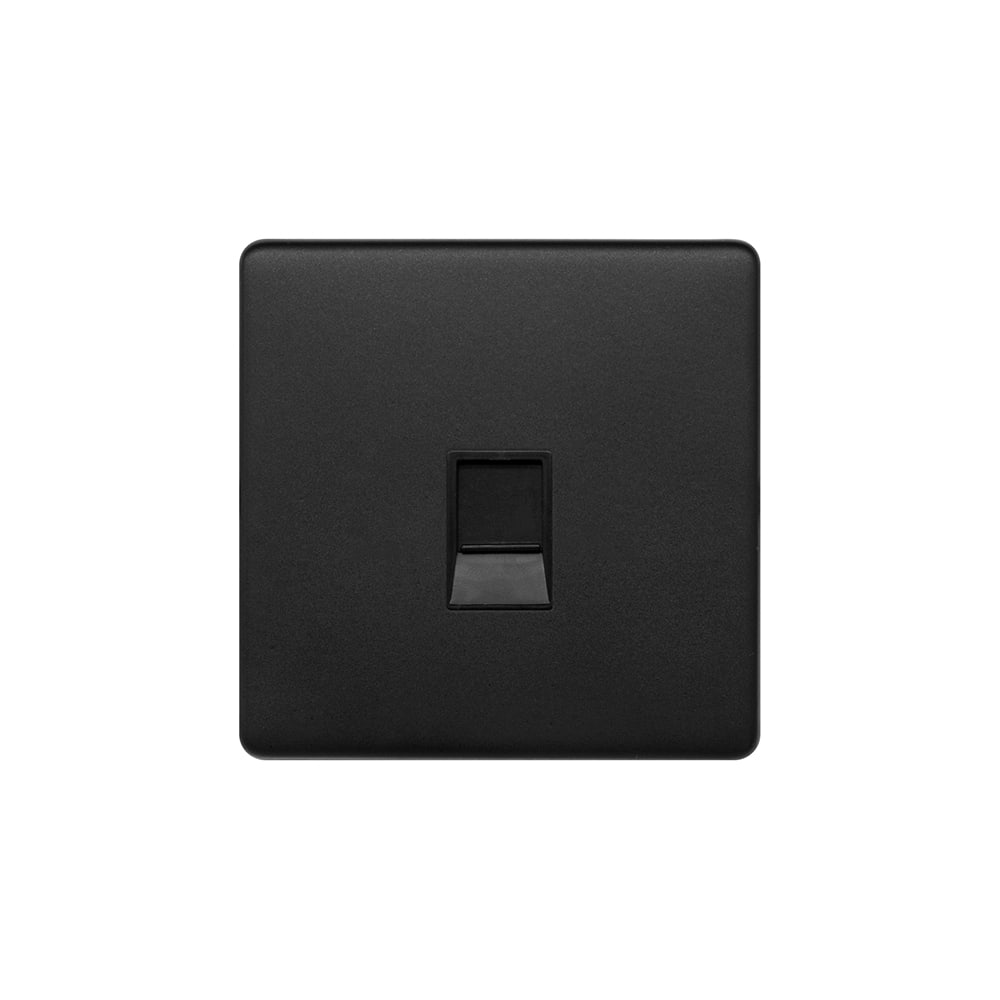 Matt Black 1 Gang Data Socket RJ45 Ethernet Cat5/6 Screwless