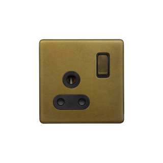 Old Brass 5 Amp Socket with Switch