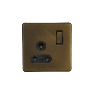 Vintage Brass 5 Amp Socket with Switch