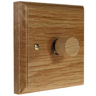 Wood 1 Gang 2Way Push on/Push off 400W/VA Dimmer Switch in Solid Oak