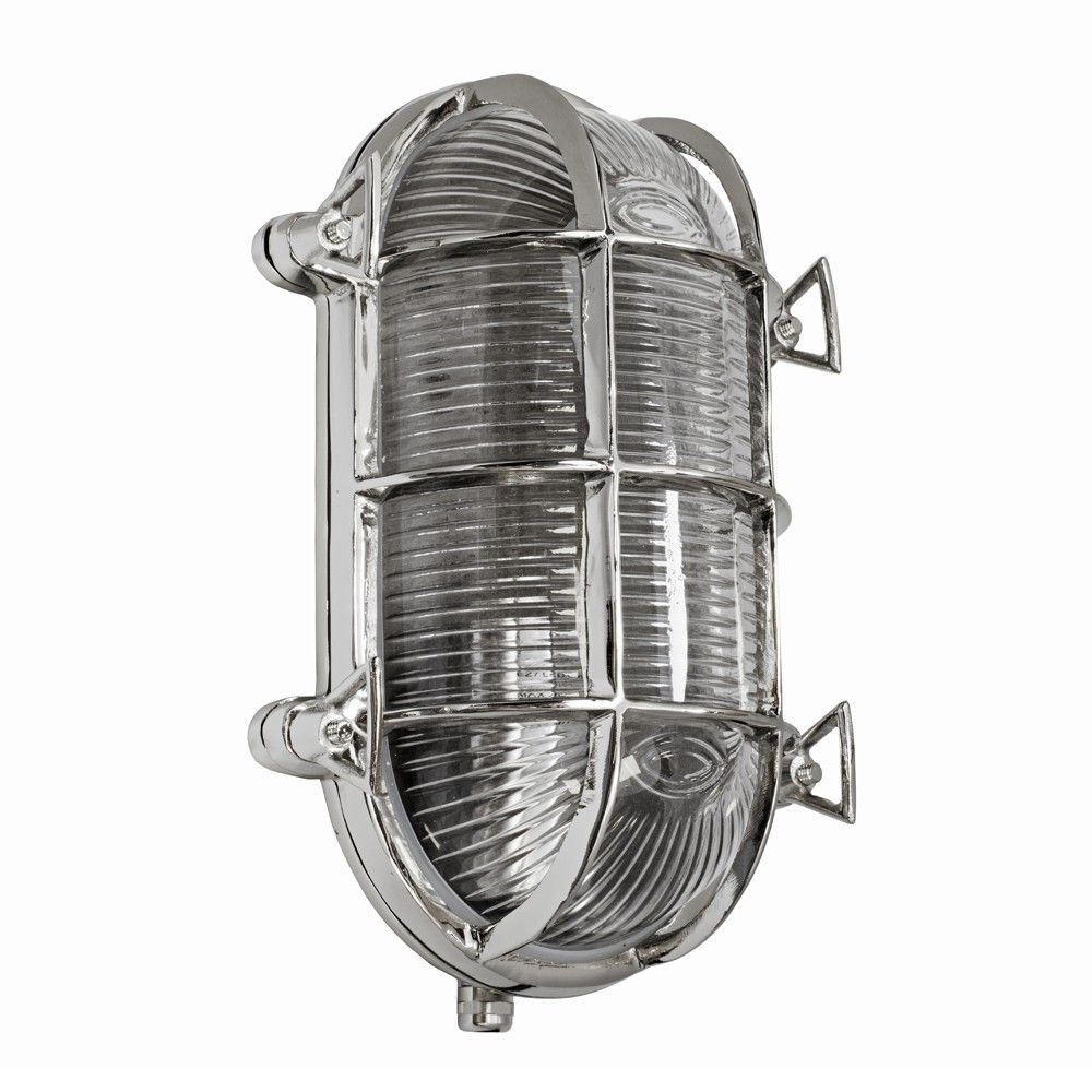 Flaxman Nickel IP65 Bulkhead Outdoor & Bathroom Wall Light