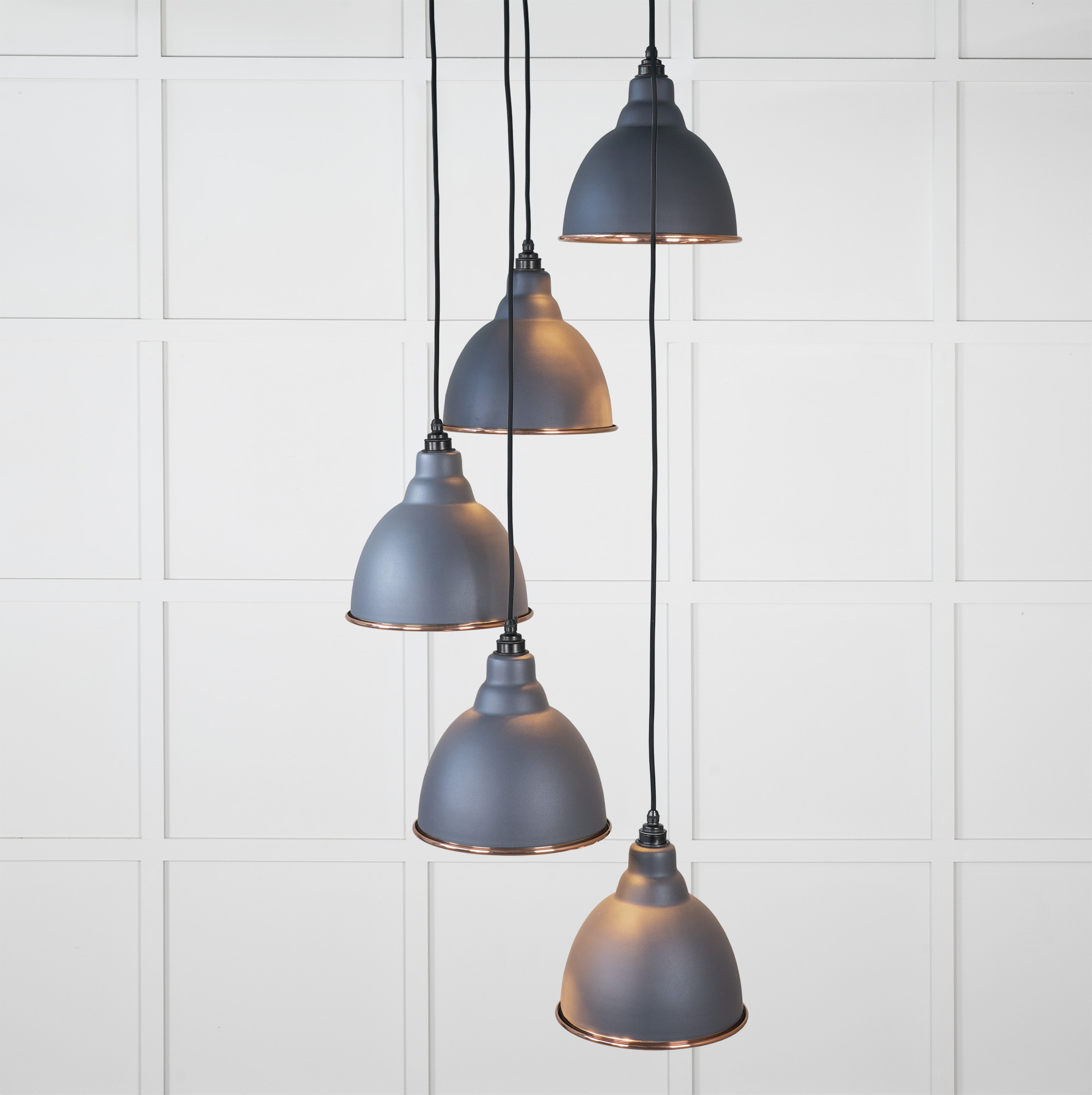 Smooth Copper Brindley Cluster Pendant in Slate