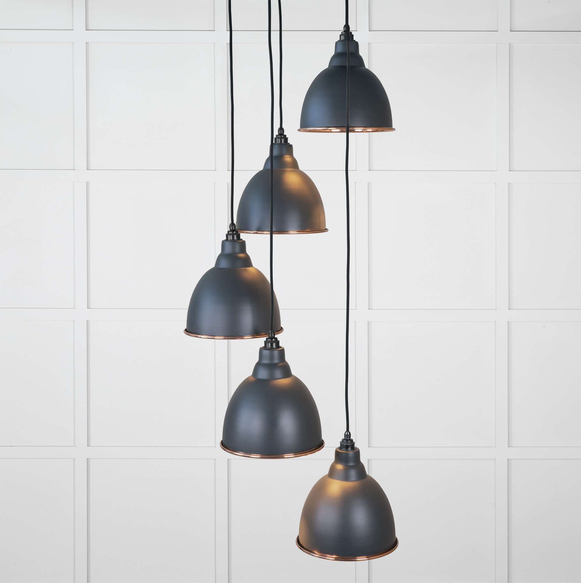 Smooth Copper Brindley Cluster Pendant in Soot