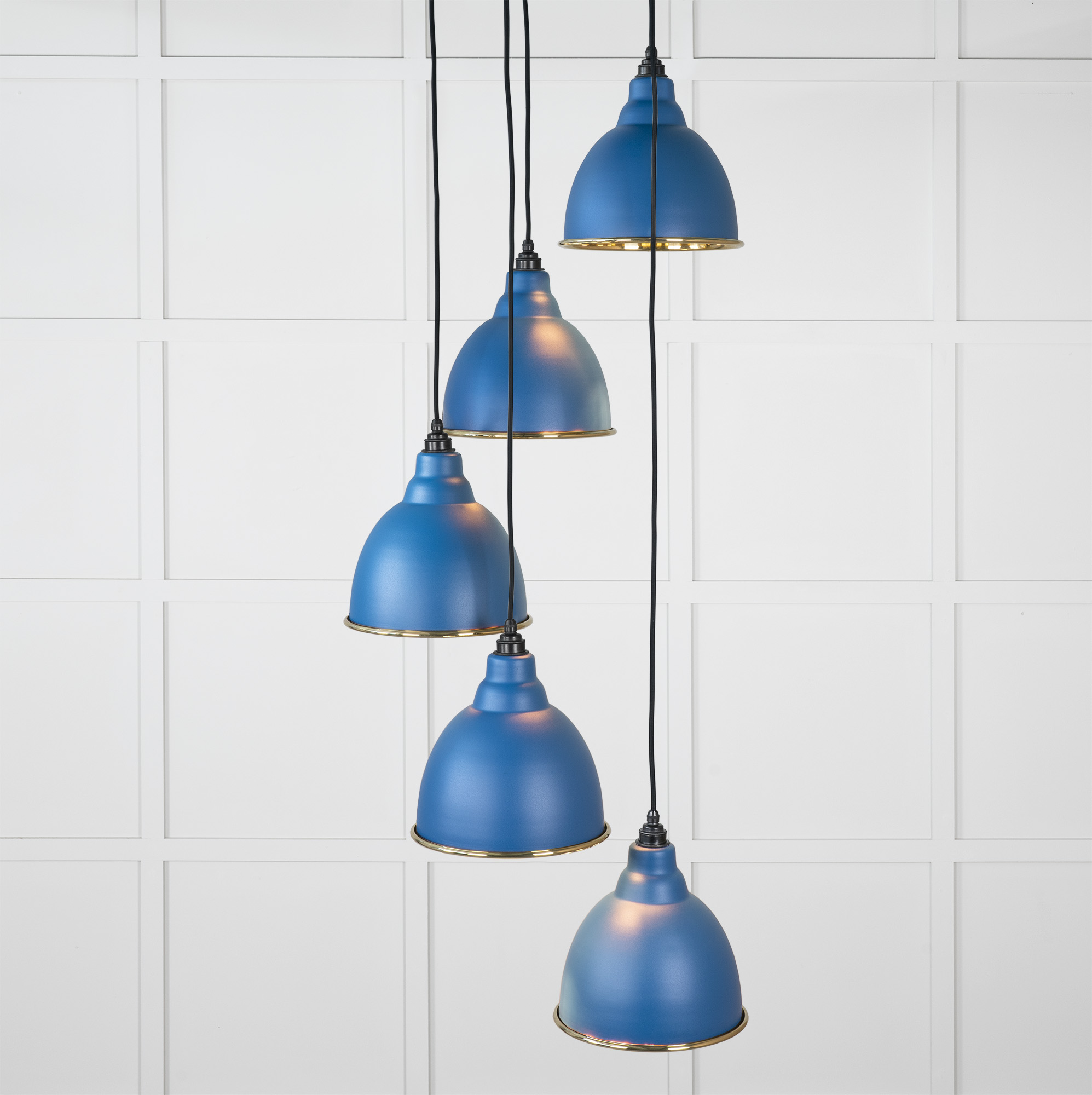 Smooth Brass Brindley Cluster Pendant in Upstream