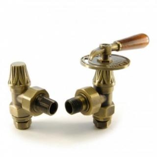 Abbey Lever Cast Iron Radiator Valve Burnished Brass