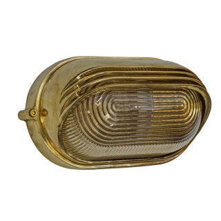 Marlborough eyelid bulkhead, Solid Brass IP65, Prismatic Glass Outdoor & Bathroom Wall Light